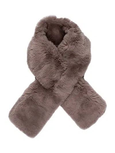 Pre-owned Barneys New York Fur Scarf In Gray