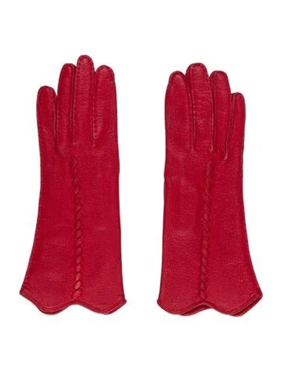 Pre-owned Barneys New York Gloves In Red