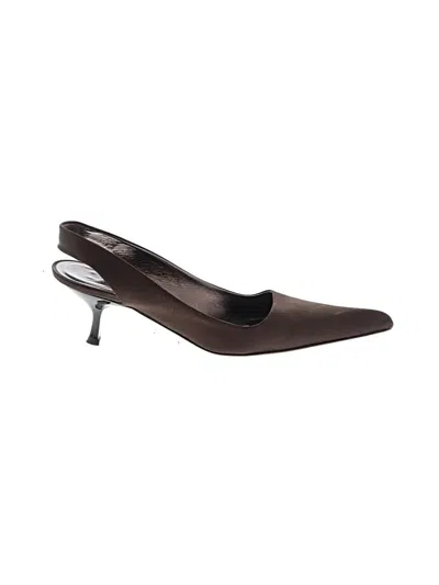 Pre-owned Barneys New York Heels In Brown