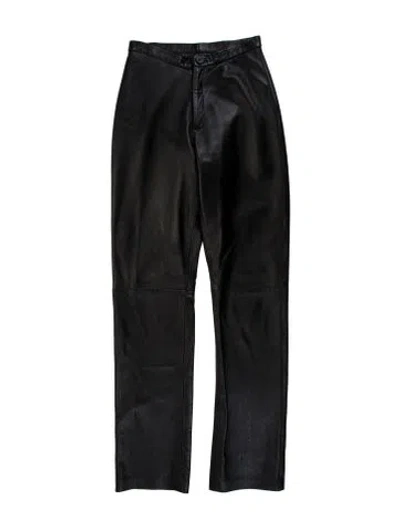 Pre-owned Barneys New York Lamb Leather Straight Leg Pants In Multicolor