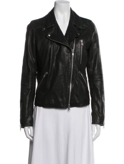 Pre-owned Barneys New York Lambskin Biker Jacket In Pink