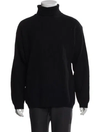 Pre-owned Barneys New York Lambswool Turtleneck Pullover In Black