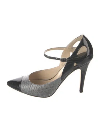 Pre-owned Barneys New York Leather Animal Print Pumps In Black/neutrals