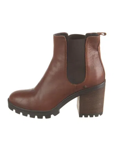 Pre-owned Barneys New York Leather Chelsea Boots In Brown