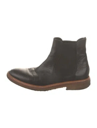 Pre-owned Barneys New York Leather Chelsea Boots In Gray