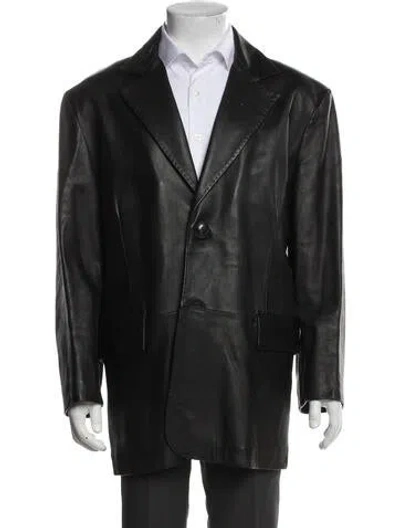 Pre-owned Barneys New York Leather Coat In Multi
