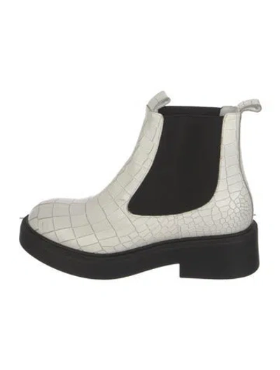 Pre-owned Barneys New York Leather Colorblock Pattern Chelsea Boots In Multi