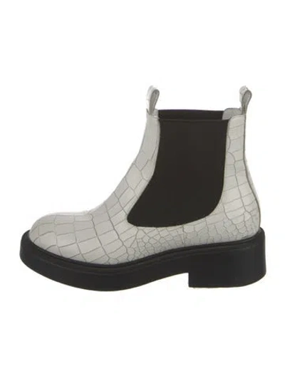 Pre-owned Barneys New York Leather Colorblock Pattern Chelsea Boots In Multi