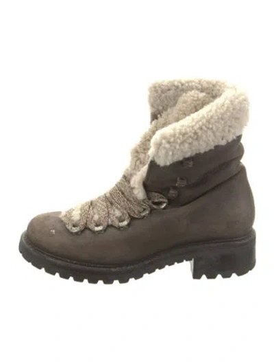 Pre-owned Barneys New York Leather Combat Boots In Multi