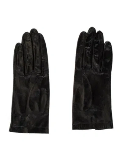 Pre-owned Barneys New York Leather Gloves In Black
