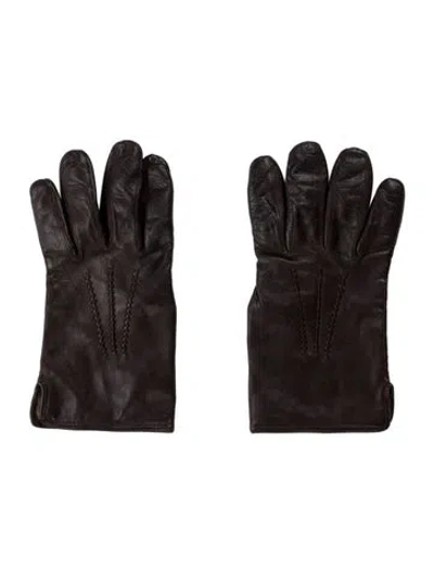 Pre-owned Barneys New York Leather Gloves In Brown