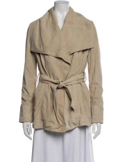Pre-owned Barneys New York Leather Jacket In Neutrals