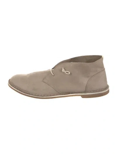 Pre-owned Barneys New York Leather Lace-up Boots In Neutral