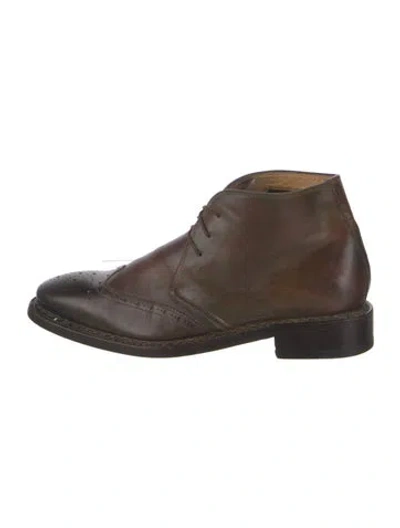 Pre-owned Barneys New York Leather Oxfords In Brown