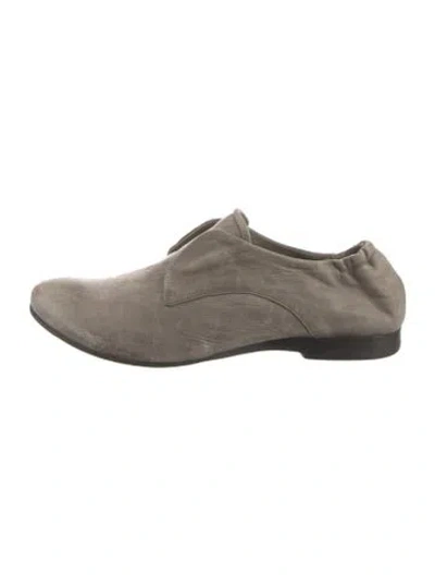 Pre-owned Barneys New York Leather Oxfords In Gray