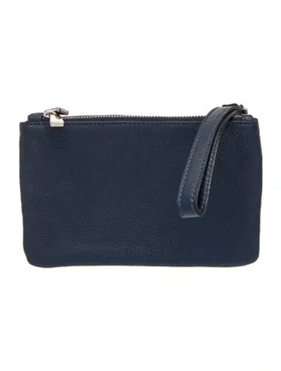 Pre-owned Barneys New York Leather Portfolio In Blue