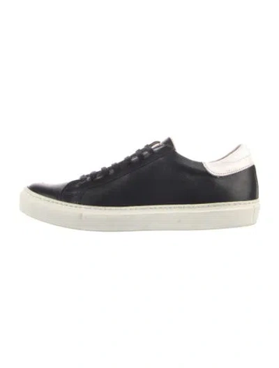 Pre-owned Barneys New York Leather Sneakers In Black