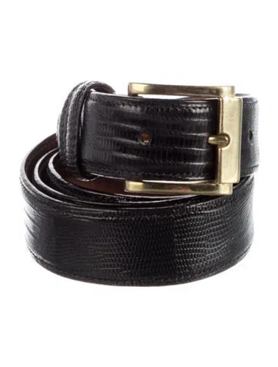 Pre-owned Barneys New York Leather Waist Belt In Black