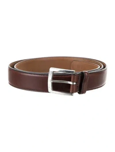 Pre-owned Barneys New York Leather Waist Belt In Brown