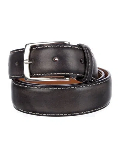 Pre-owned Barneys New York Leather Waist Belt In Gray