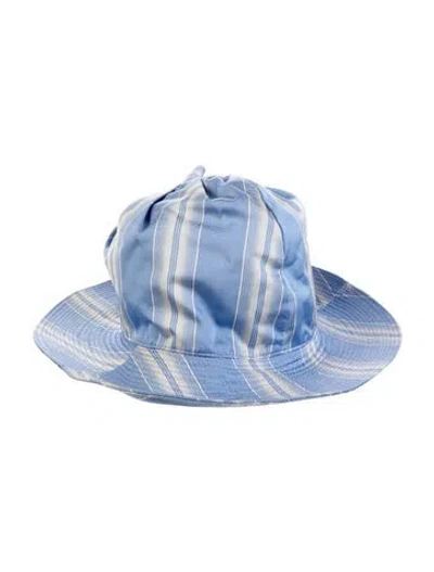 Pre-owned Barneys New York Linen Brim Cap In Blue