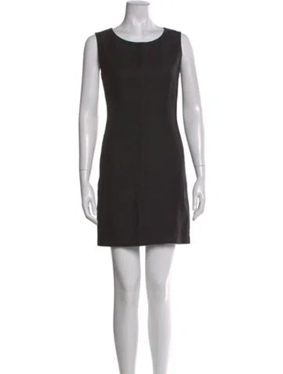 Pre-owned Barneys New York Linen Mini Dress In Black