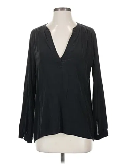 Pre-owned Barneys New York Long Sleeve Blouse In Black