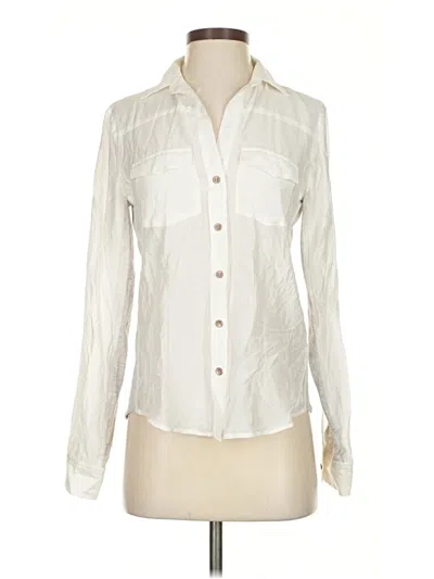 Pre-owned Barneys New York Long Sleeve Blouse In White