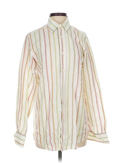 Pre-owned Barneys New York Long Sleeve Button Down Shirt In White