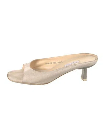 Pre-owned Barneys New York Mules In Neutral