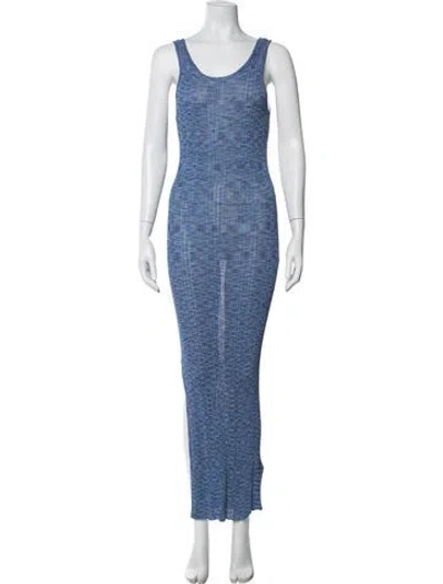 Pre-owned Barneys New York Printed Long Dress In Blue