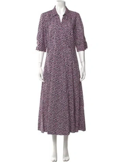 Pre-owned Barneys New York Printed Long Dress In Purple