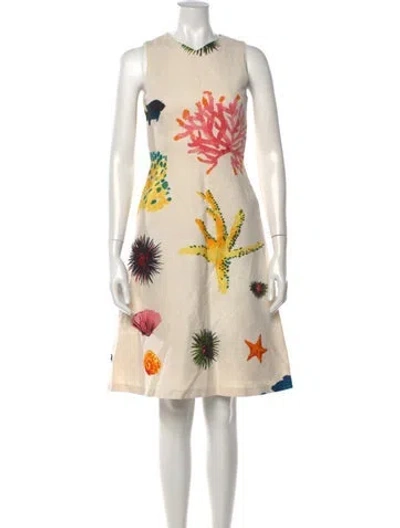 Pre-owned Barneys New York Printed Mini Dress In Neutrals