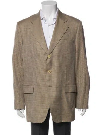 Pre-owned Barneys New York Printed Overcoat In Neutral