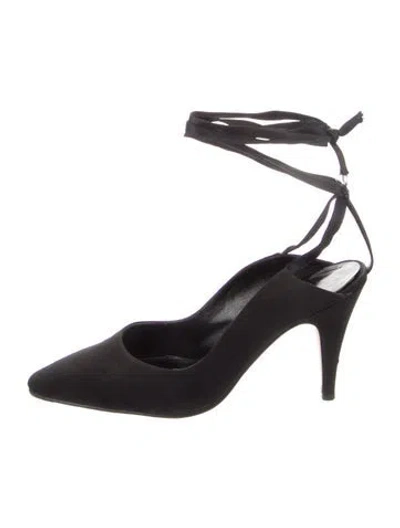 Pre-owned Barneys New York Satin Pumps In Black