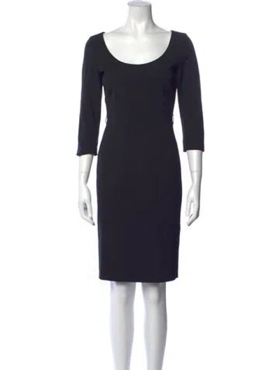 Pre-owned Barneys New York Scoop Neck Knee-length Dress In Blue