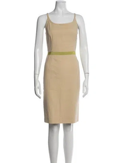 Pre-owned Barneys New York Scoop Neck Knee-length Dress In Neutral