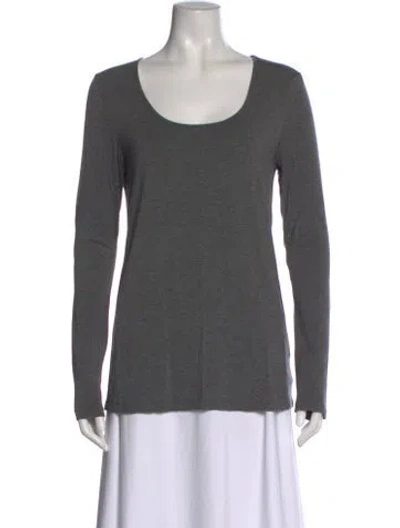 Pre-owned Barneys New York Scoop Neck Long Sleeve T-shirt In Grey