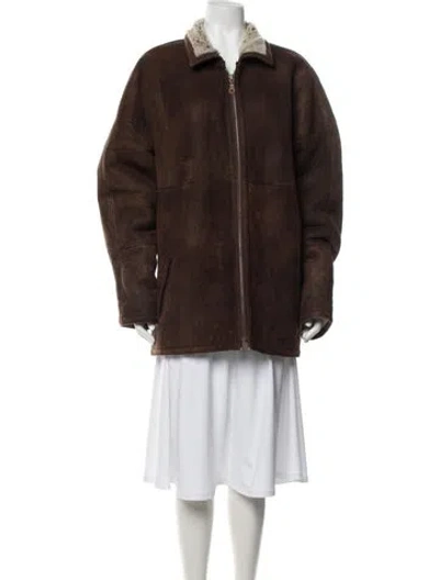 Pre-owned Barneys New York Shearling Coat In Brown