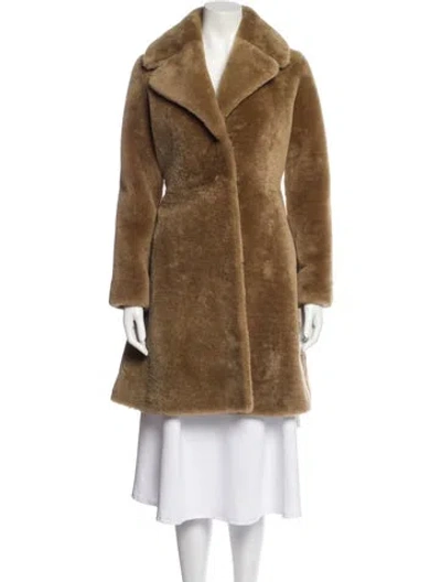 Pre-owned Barneys New York Shearling Fur Coat In Brown
