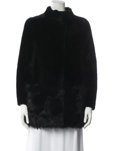 Pre-owned Barneys New York Shearling Jacket In Black