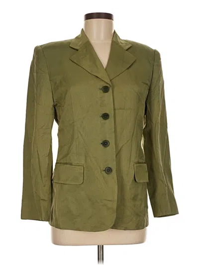 Pre-owned Barneys New York Silk Blazer Jacket In Green