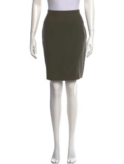 Pre-owned Barneys New York Silk Knee-length Skirt In Green
