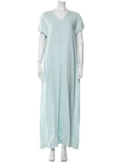 Pre-owned Barneys New York Silk Long Dress In Blue