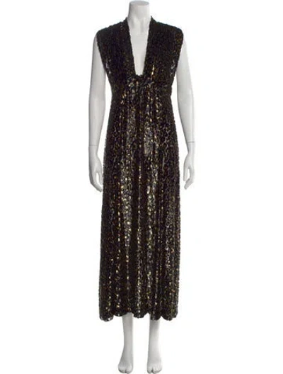 Pre-owned Barneys New York Silk Long Dress In Multi