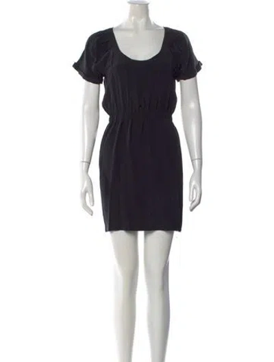 Pre-owned Barneys New York Silk Mini Dress In Black