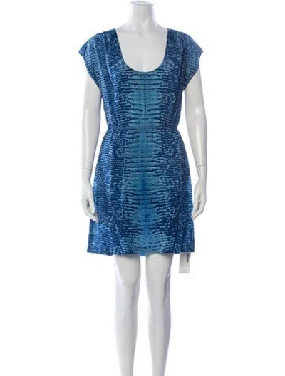 Pre-owned Barneys New York Silk Mini Dress In Blue