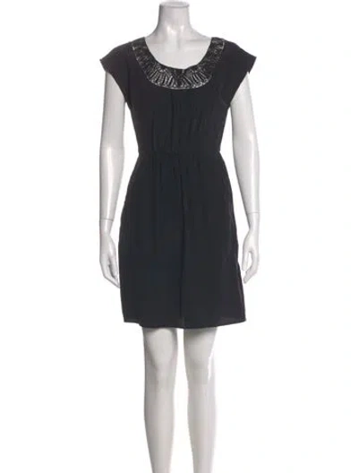 Pre-owned Barneys New York Silk Mini Dress In Gray