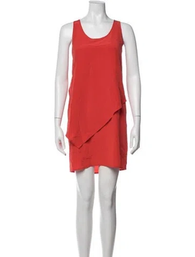 Pre-owned Barneys New York Silk Mini Dress In Orange