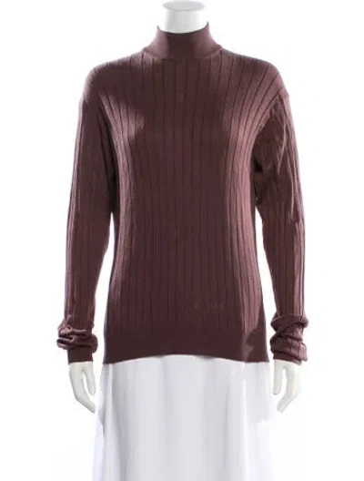 Pre-owned Barneys New York Silk Printed Sweater In Brown